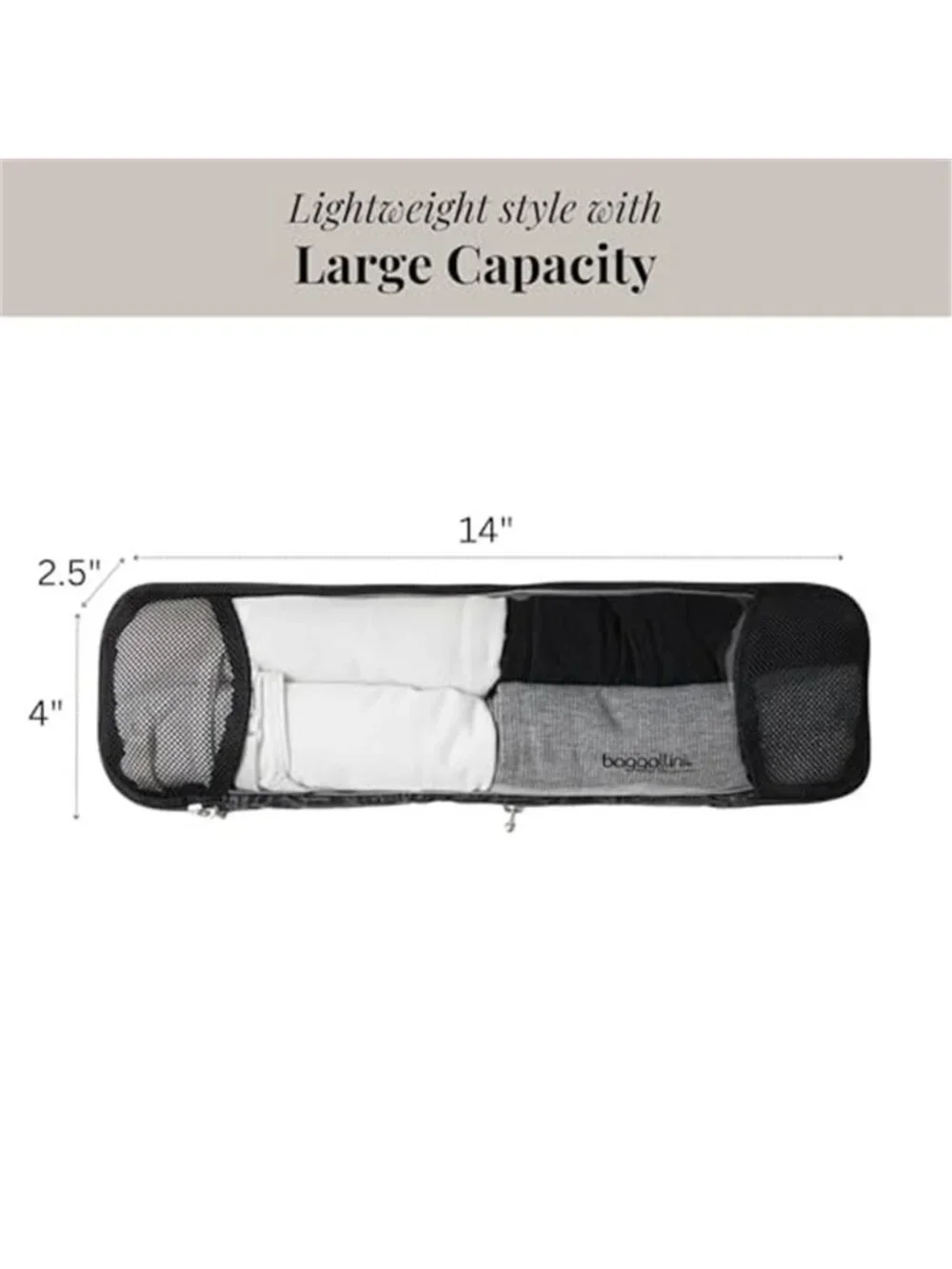 Compression Packing Cube Travel Organizer Bag Zipper Luggage Clothes Storage